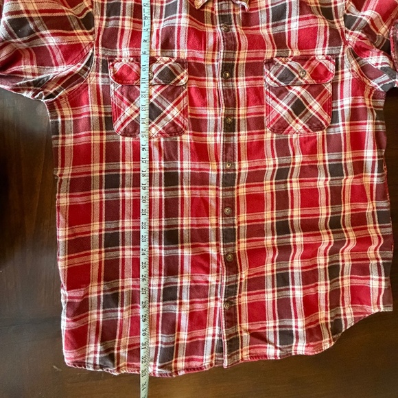 Duluth Trading Co. Red Plaid Cotton Flannel heavyweight Shirt, Size 2XL Tall - Picture 11 of 12